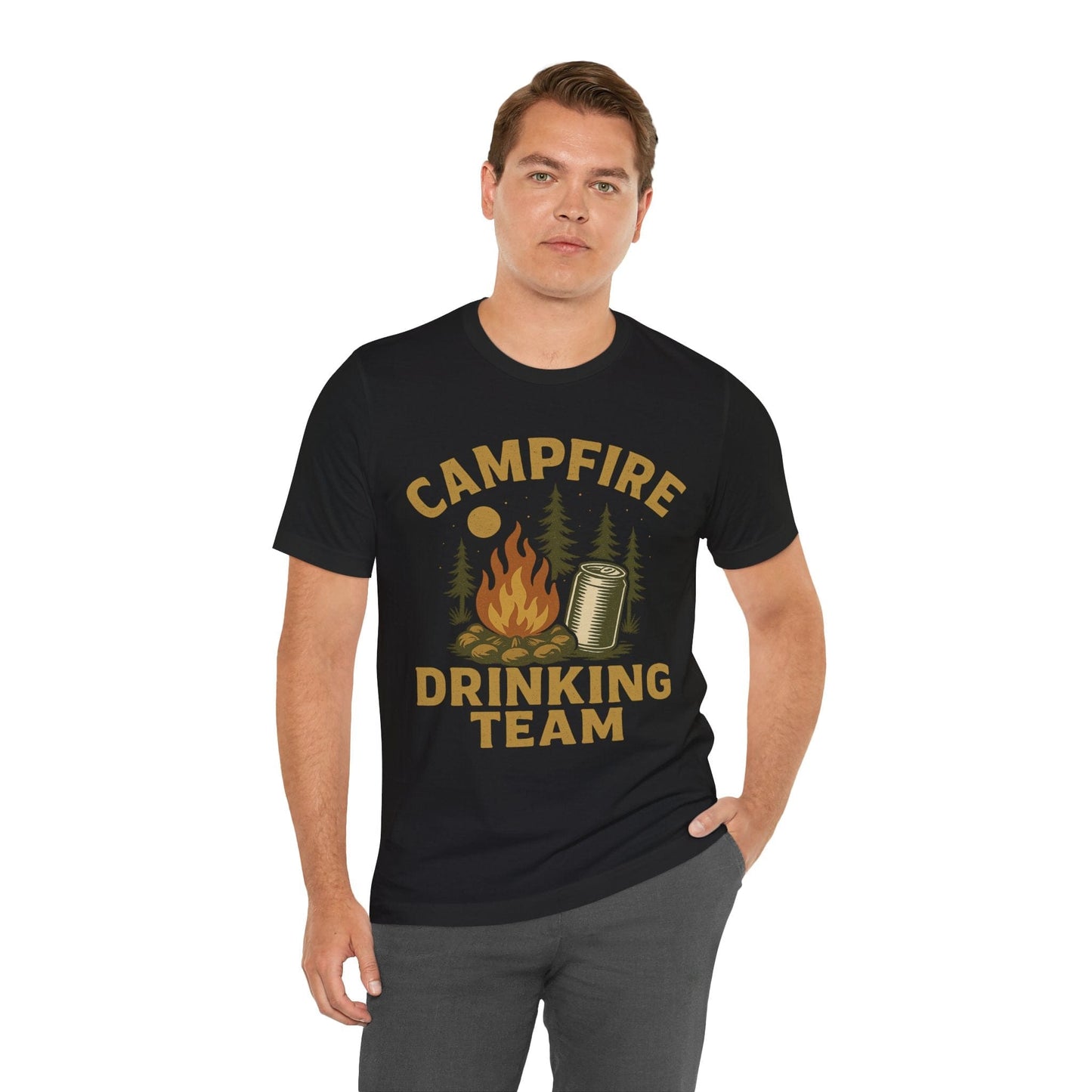 Funny "Campfire Drinking Team" Camping T-Shirt