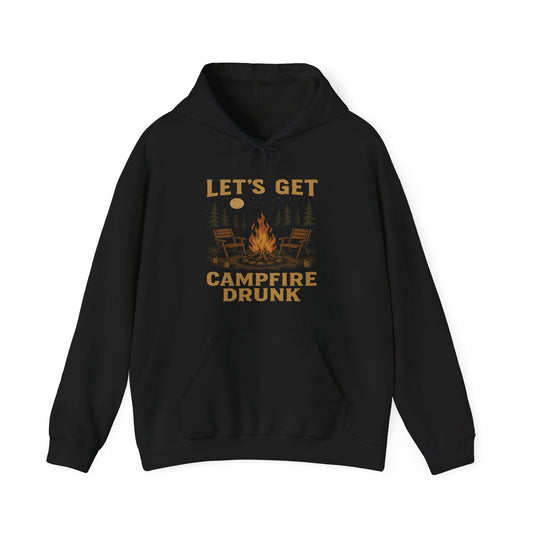 Funny "Let's Get Campfire Drunk" Camping Hooded Sweatshirt