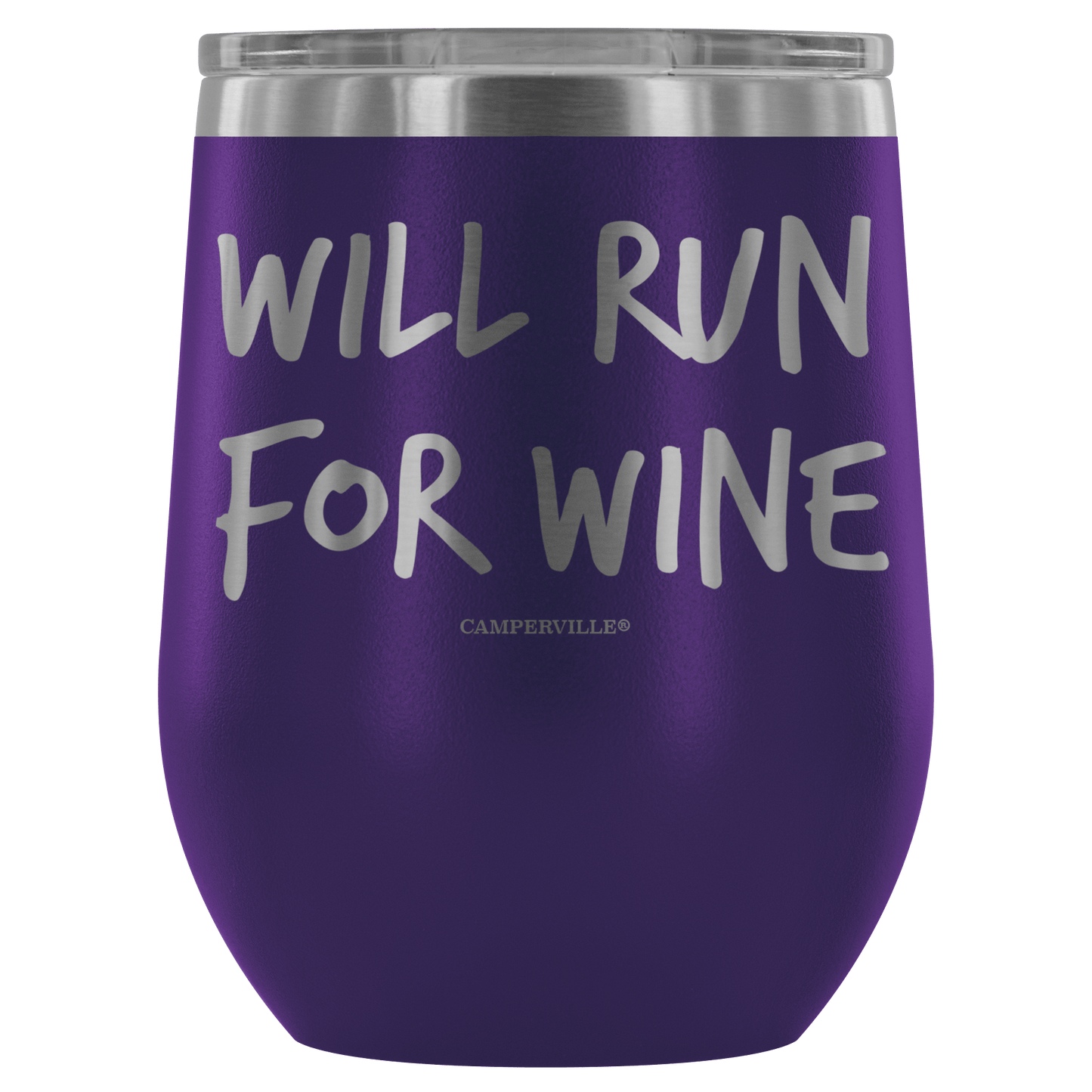"Will Run For Wine" - Stainless Steel Cup