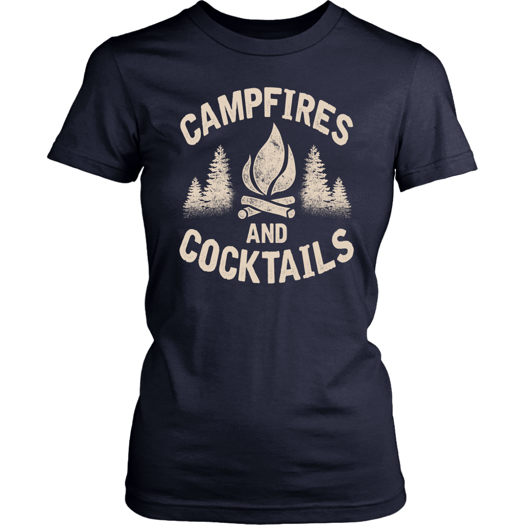 "Campfires And Cocktails" - Shirts and Hoodies