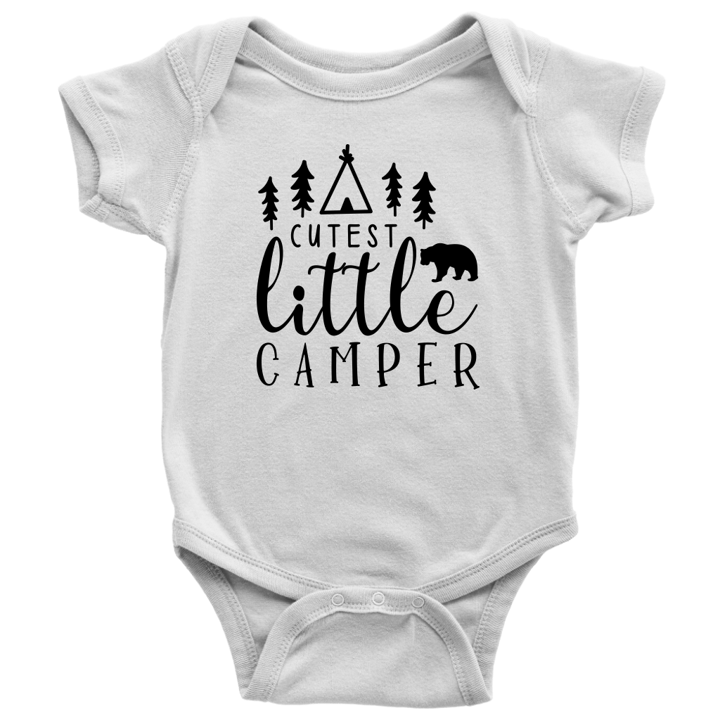 Cute and Adorable "Cutest Little Camper" Baby Onesie