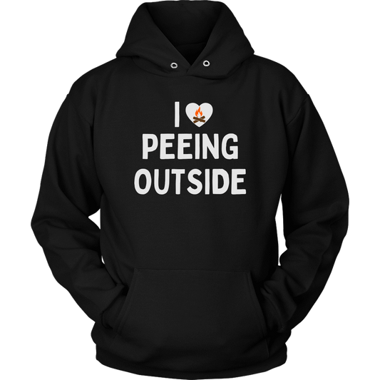 Funny "I Love Peeing Outside" Black Hoodie