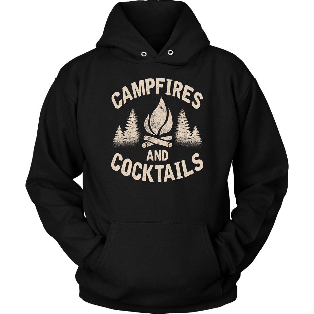 "Campfires And Cocktails" - Shirts and Hoodies