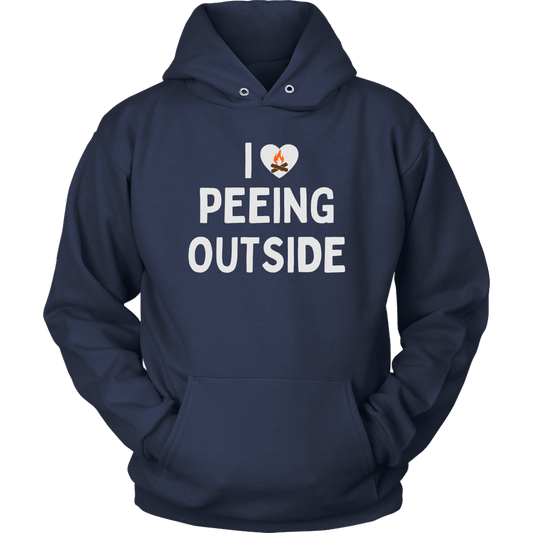 Funny "I Love Peeing Outside" Navy Hoodie