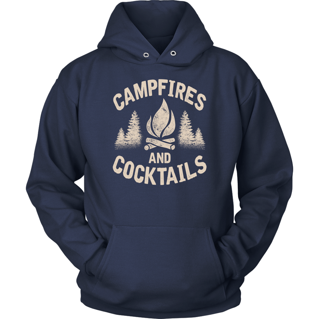 "Campfires And Cocktails" - Shirts and Hoodies