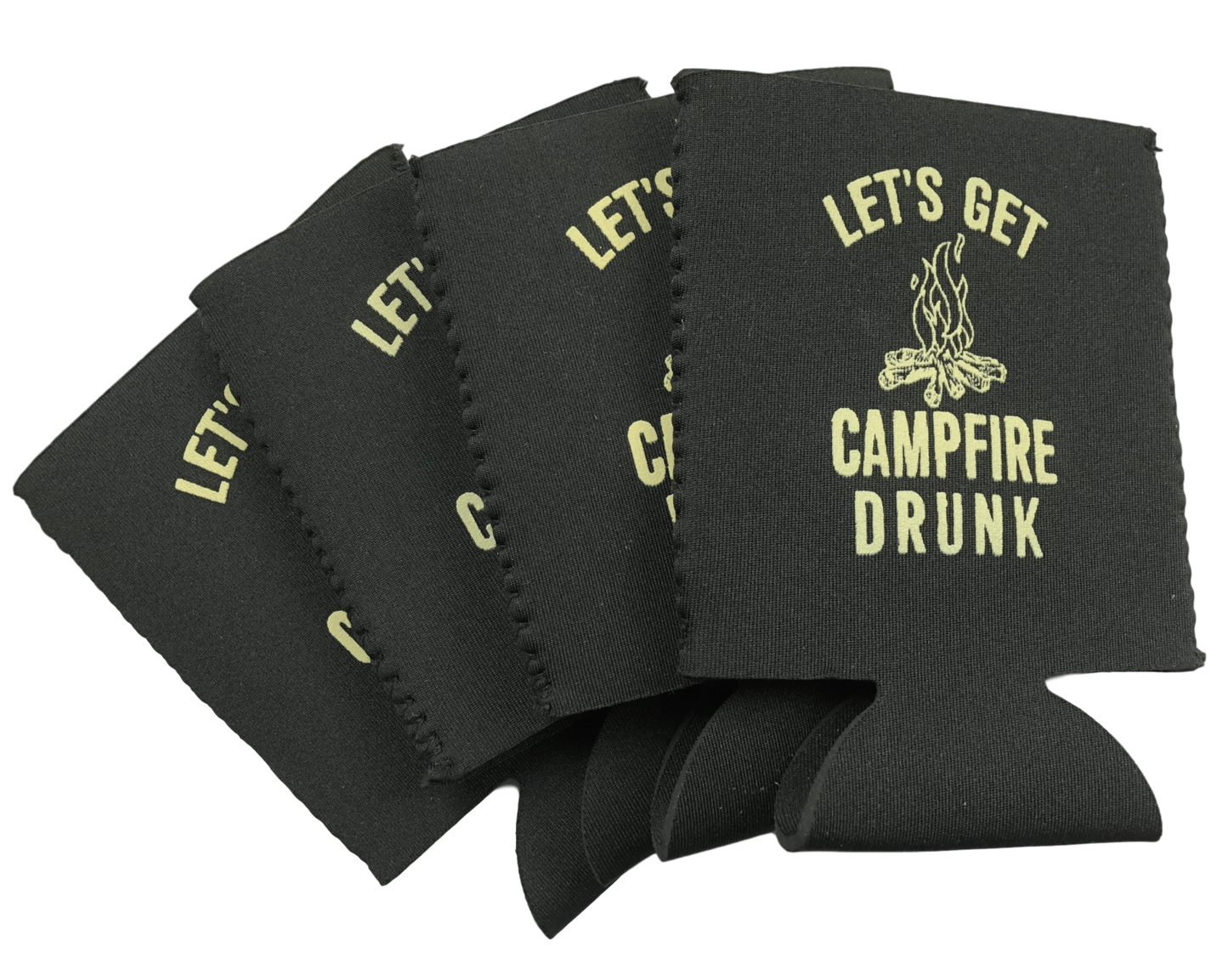 "Let's Get Campfire Drunk" Can Coolers - Party 4 Pack