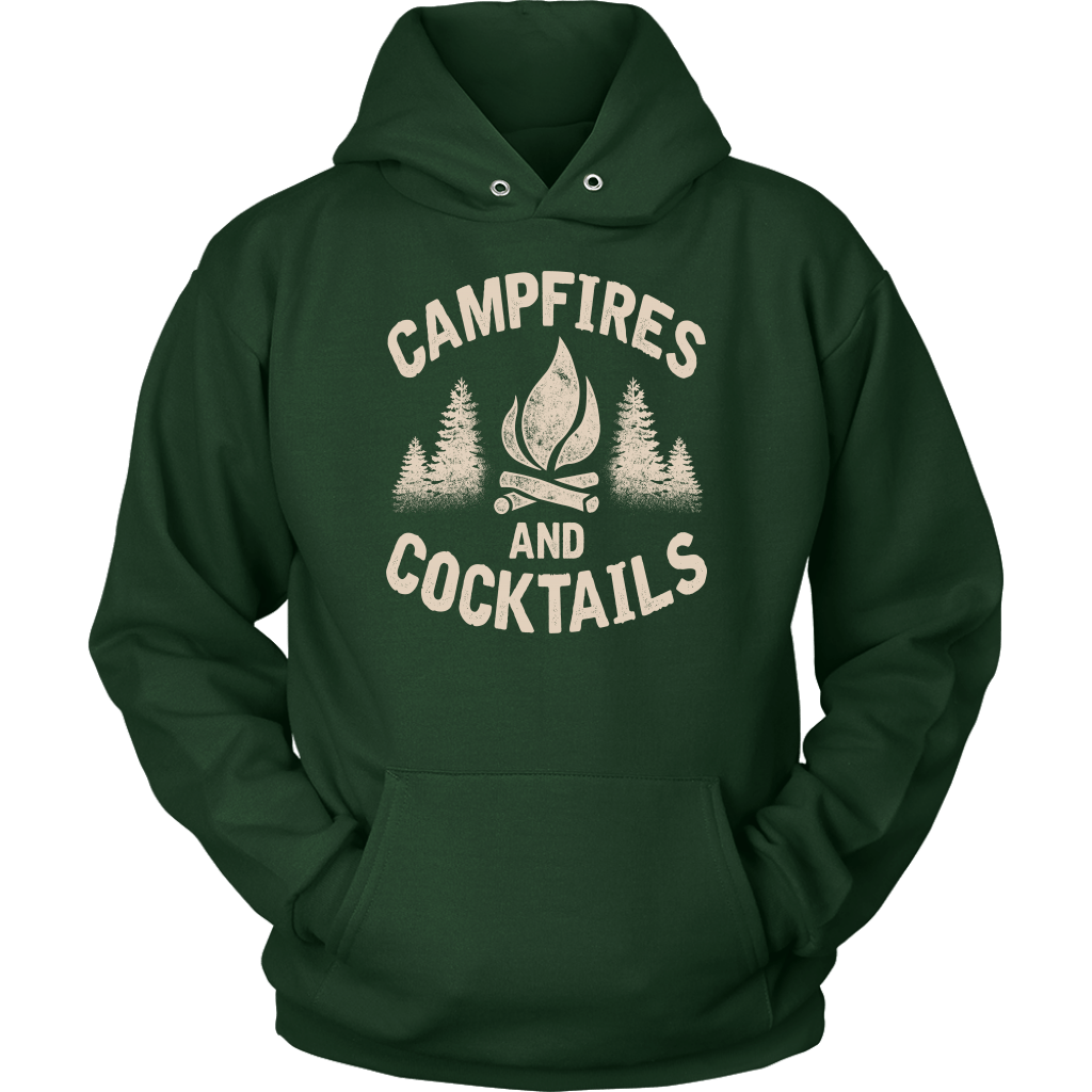 "Campfires And Cocktails" - Shirts and Hoodies