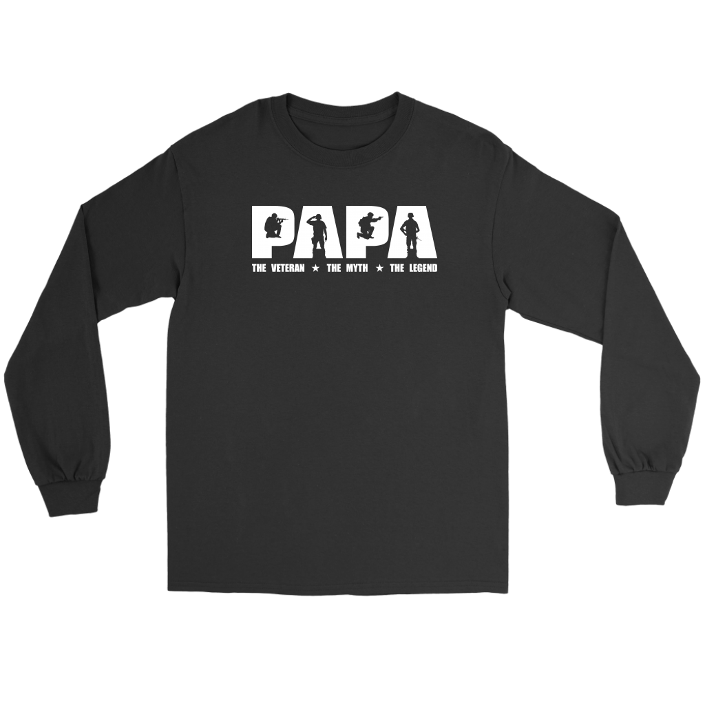 "Papa - The Veteran, The Myth, The Legend" Shirts and Hoodies