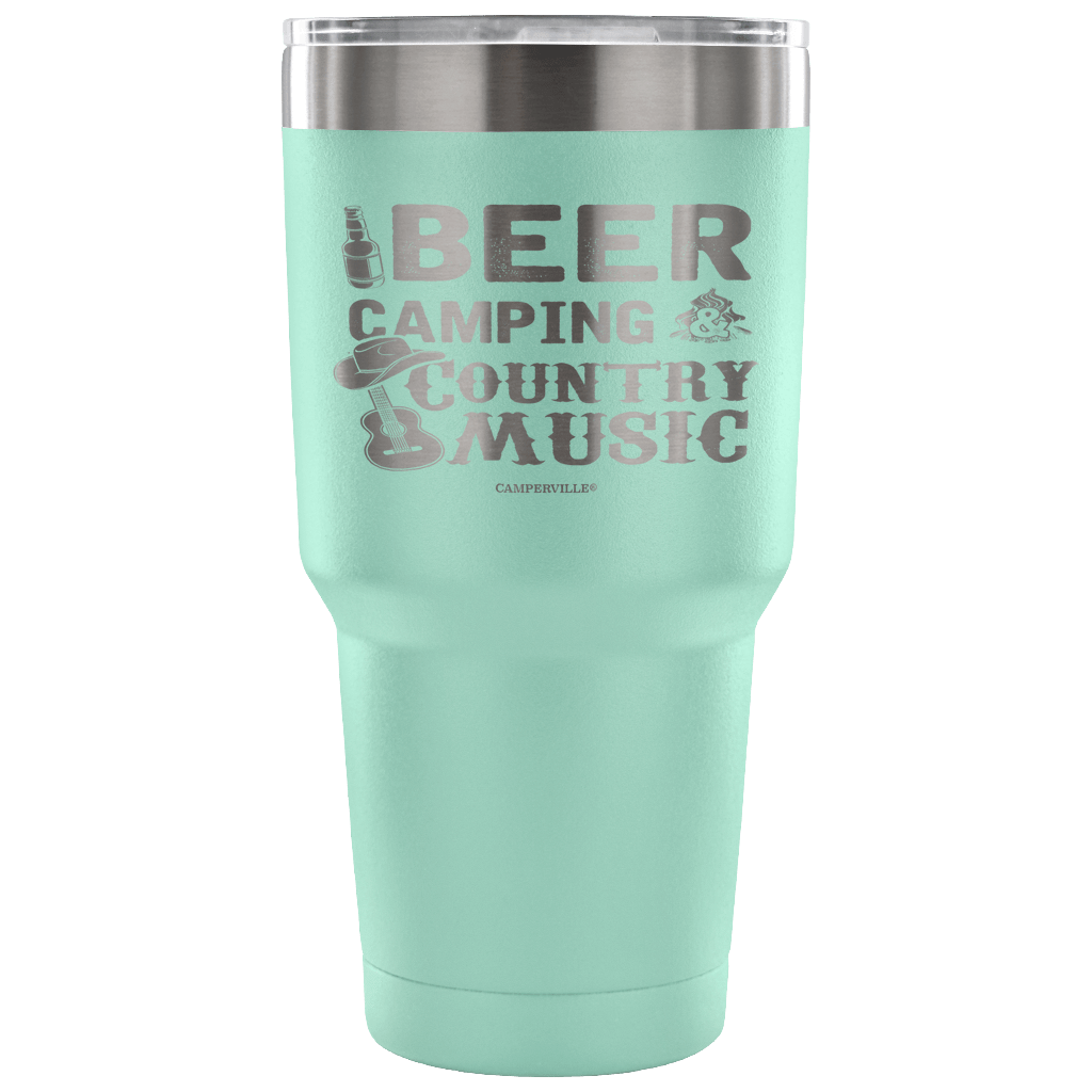 "Beer, Camping, And Country Music" - Stainless Steel Tumbler