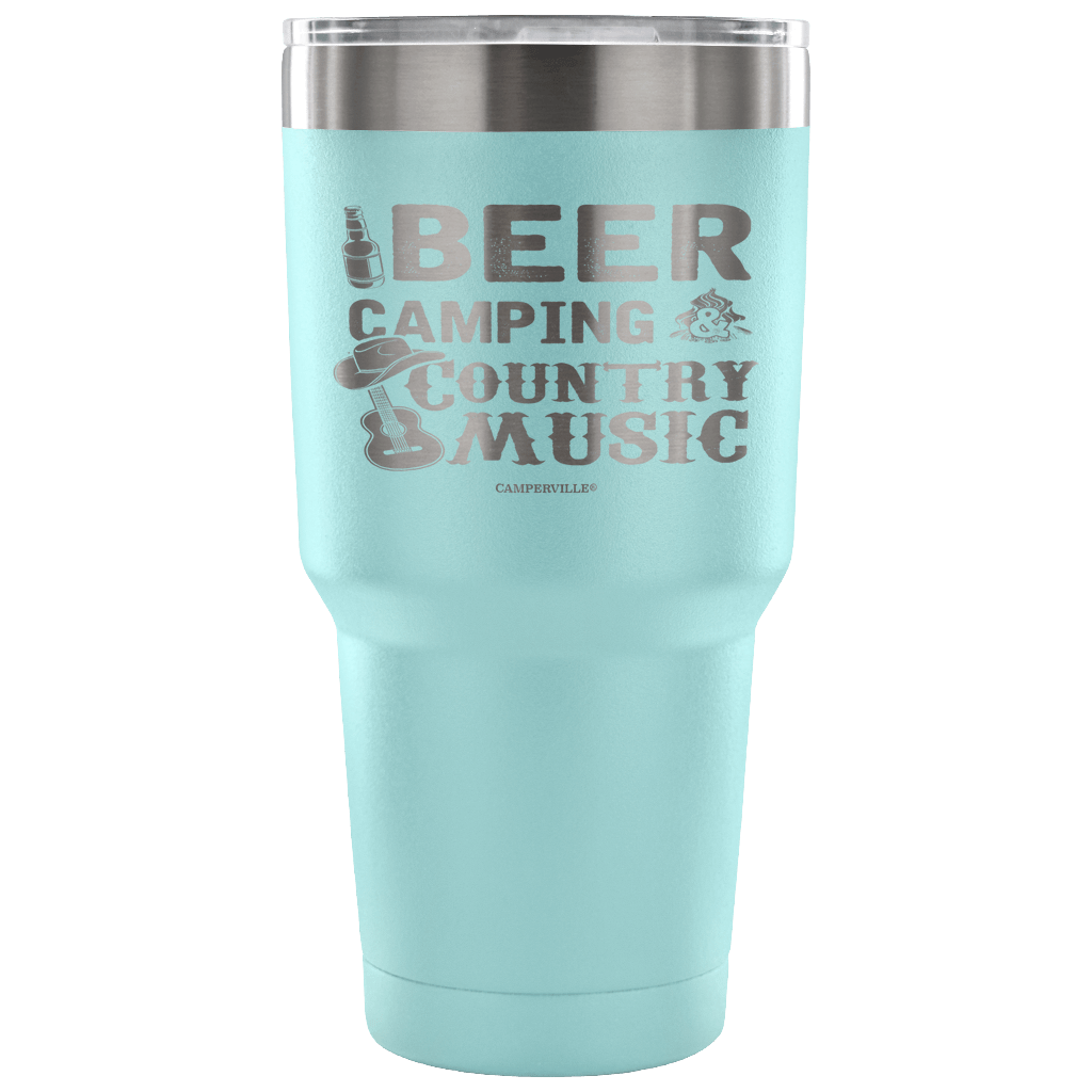 "Beer, Camping, And Country Music" - Stainless Steel Tumbler