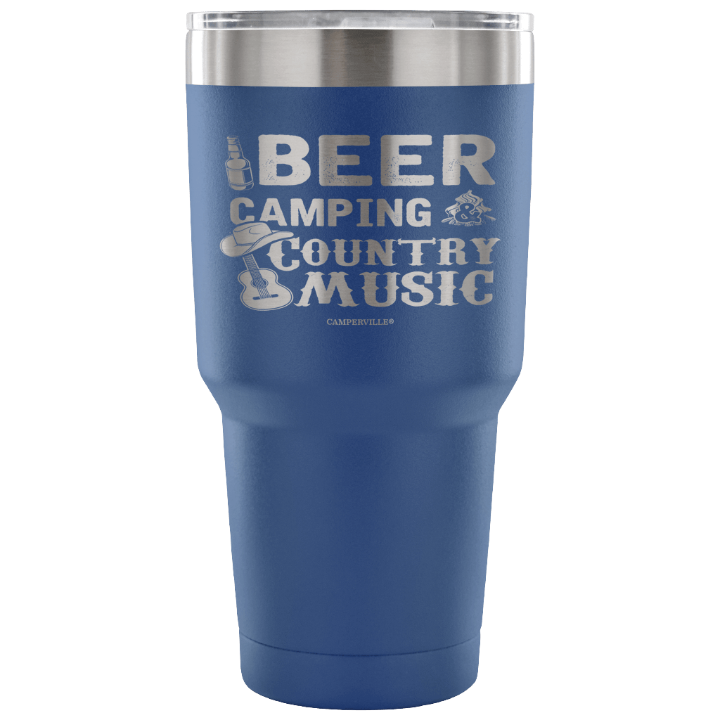 "Beer, Camping, And Country Music" - Stainless Steel Tumbler