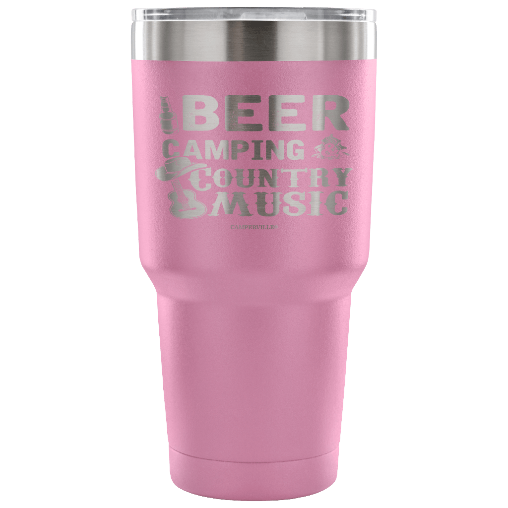 "Beer, Camping, And Country Music" - Stainless Steel Tumbler