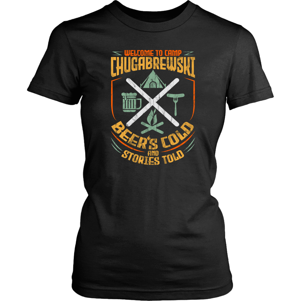 "Welcome To Camp Chugabrewski" - Funny Camping Shirts and Hoodies