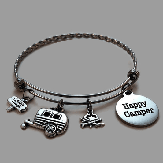 "Happy Camper Camper Trailer Charm Bracelets - Set of 3