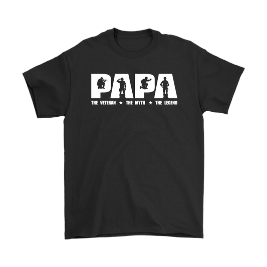 "Papa - The Veteran, The Myth, The Legend" Shirts and Hoodies
