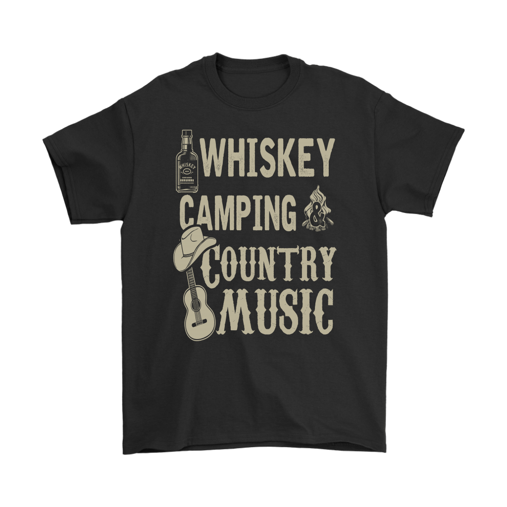 "Whiskey, Camping, and Country Music" - Shirts and Hoodies