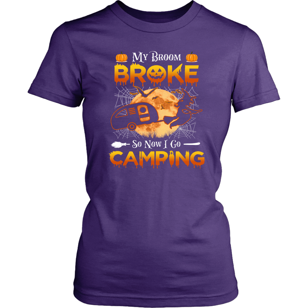Funny "My Broom Broke So Now I Go Camping" Halloween Camping Shirts and Hoodies
