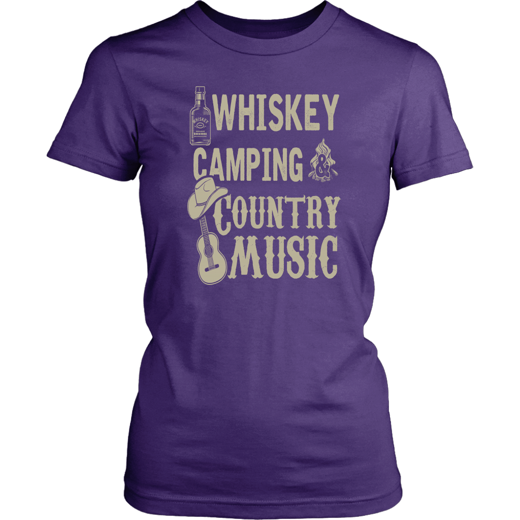 "Whiskey, Camping, and Country Music" - Shirts and Hoodies