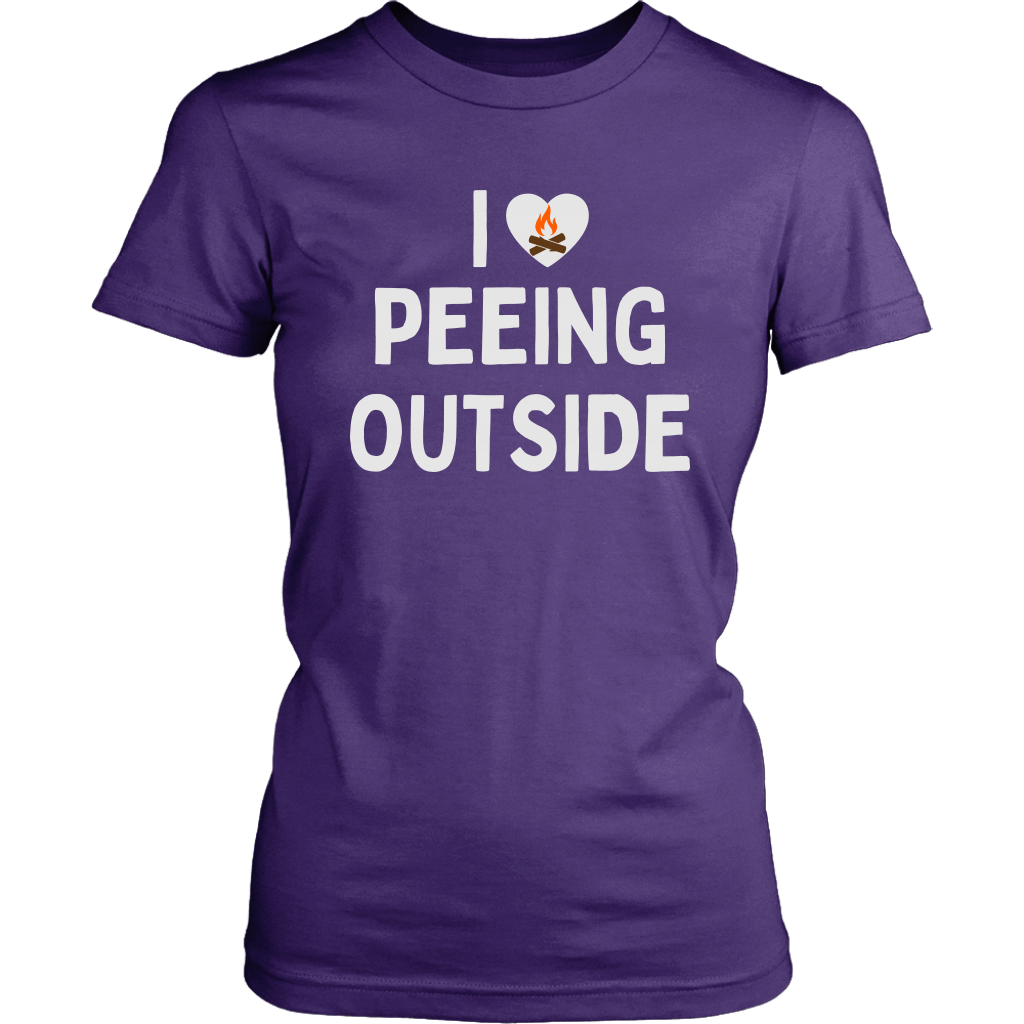 Funny "I Love Peeing Outside" Purple Women's Shirt