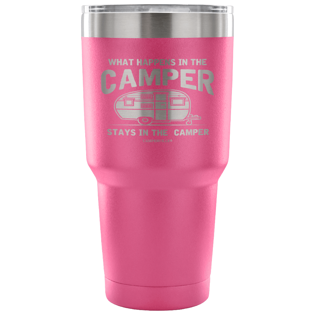 "What Happens In The Camper Stays In The Camper" - Stainless Steel Tumbler