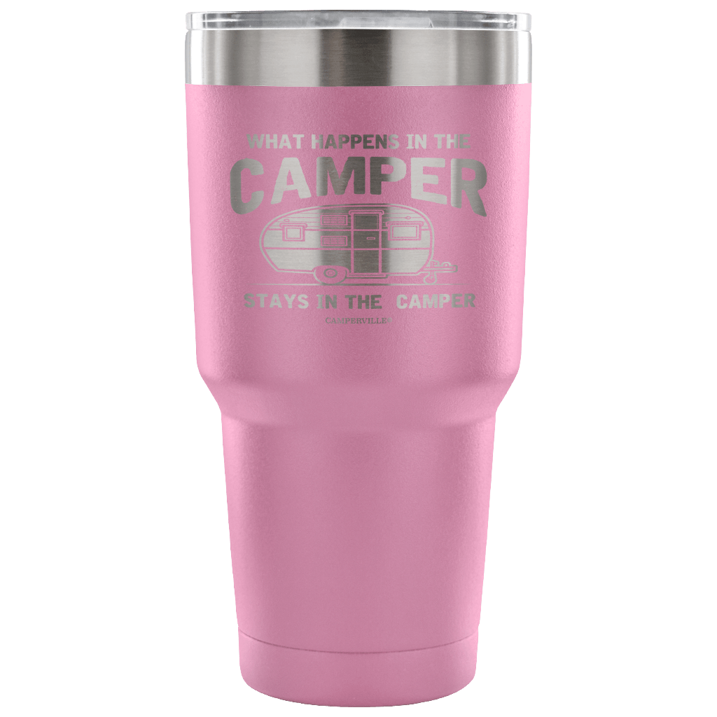 "What Happens In The Camper Stays In The Camper" - Stainless Steel Tumbler