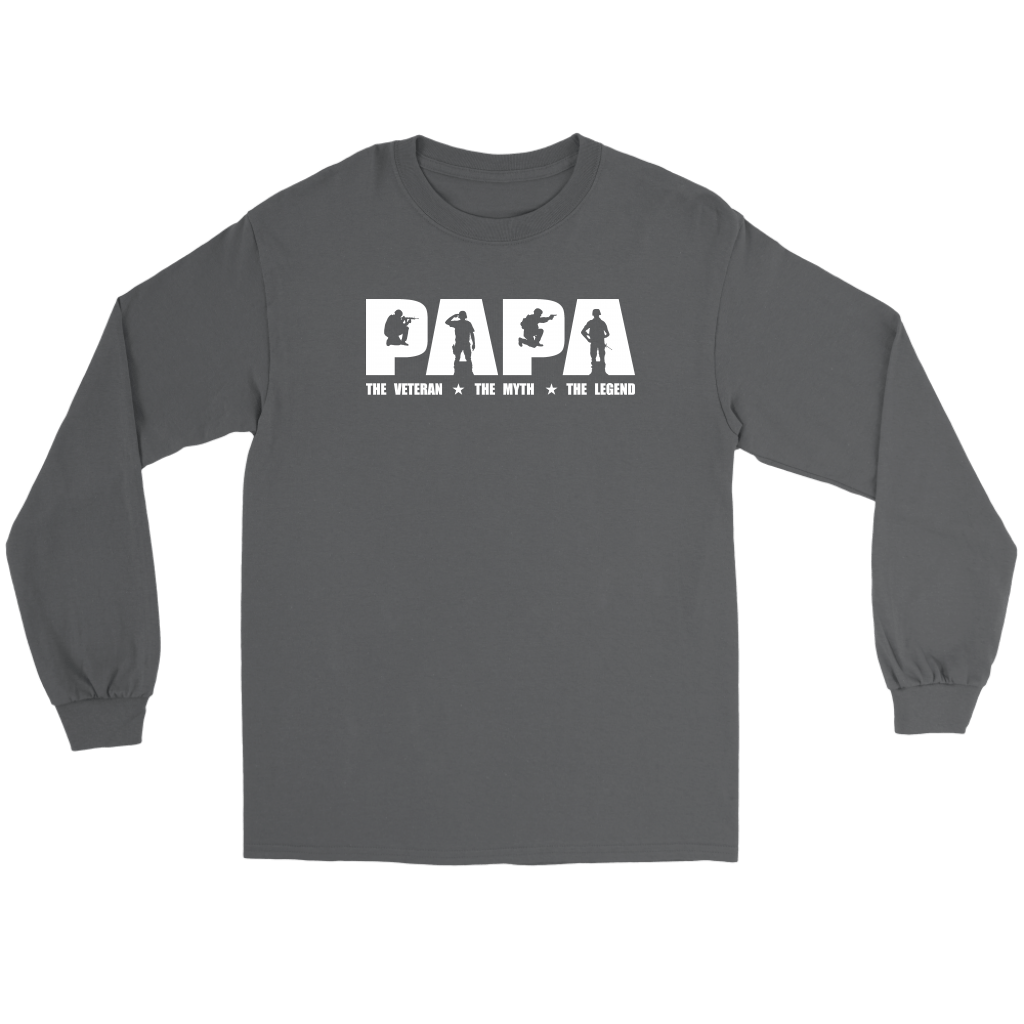"Papa - The Veteran, The Myth, The Legend" Shirts and Hoodies