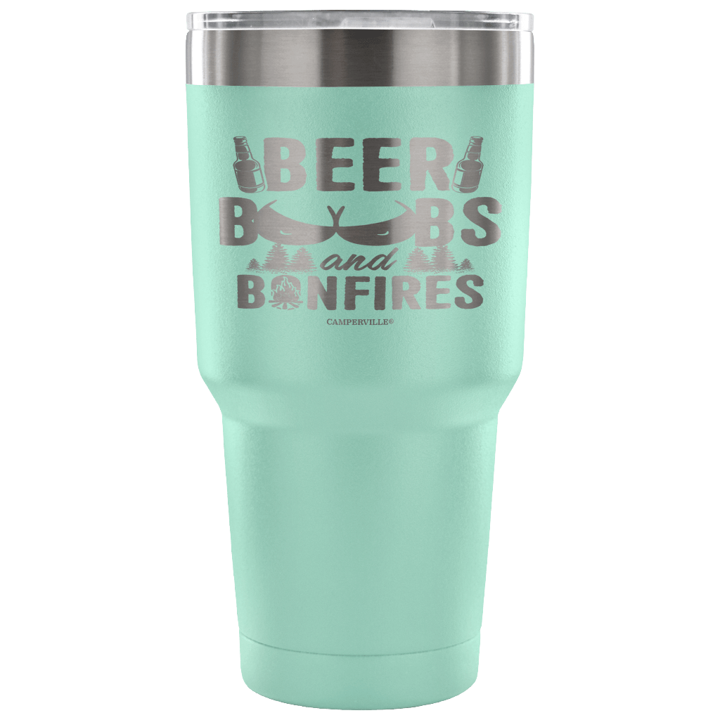 "Beer, Boobs, and Bonfires" Stainless Steel Tumbler