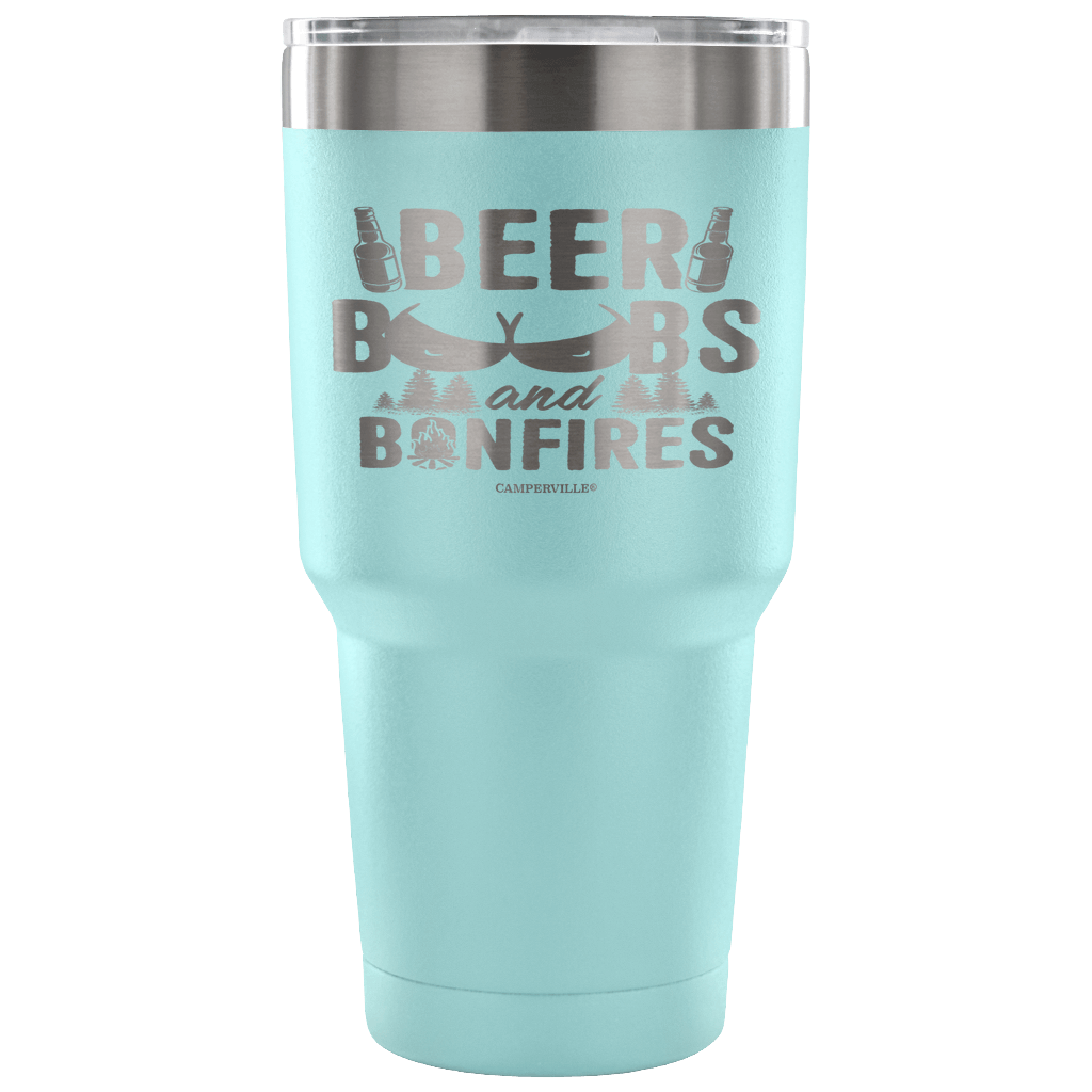 "Beer, Boobs, and Bonfires" Stainless Steel Tumbler