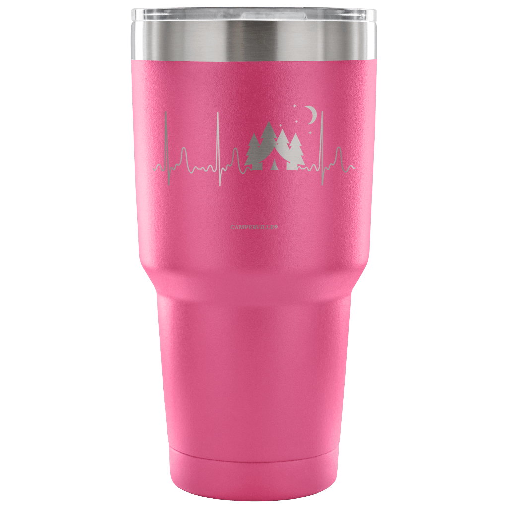 "Camping Tent EKG" - Stainless Steel Tumbler