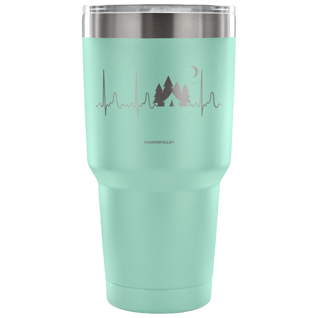 "Camping Tent EKG" - Stainless Steel Tumbler