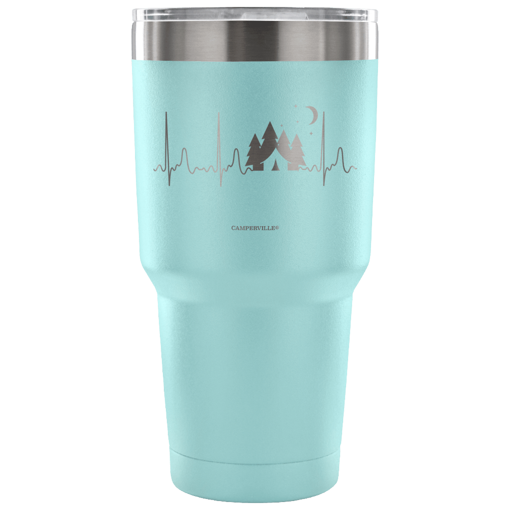 "Camping Tent EKG" - Stainless Steel Tumbler