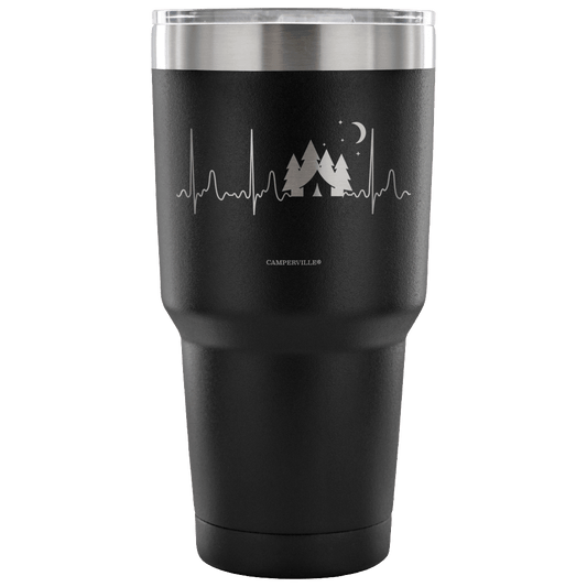"Camping Tent EKG" - Stainless Steel Tumbler