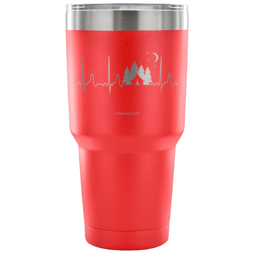 "Camping Tent EKG" - Stainless Steel Tumbler