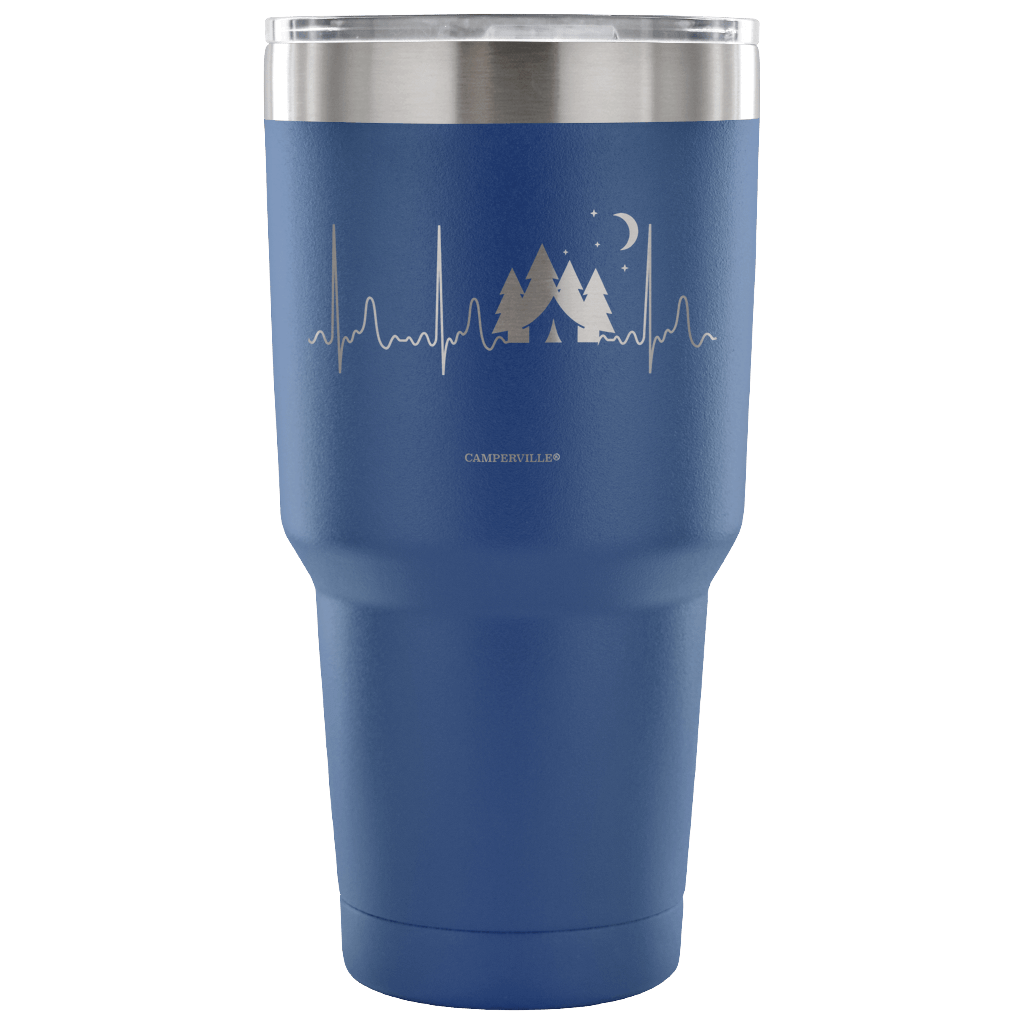 "Camping Tent EKG" - Stainless Steel Tumbler