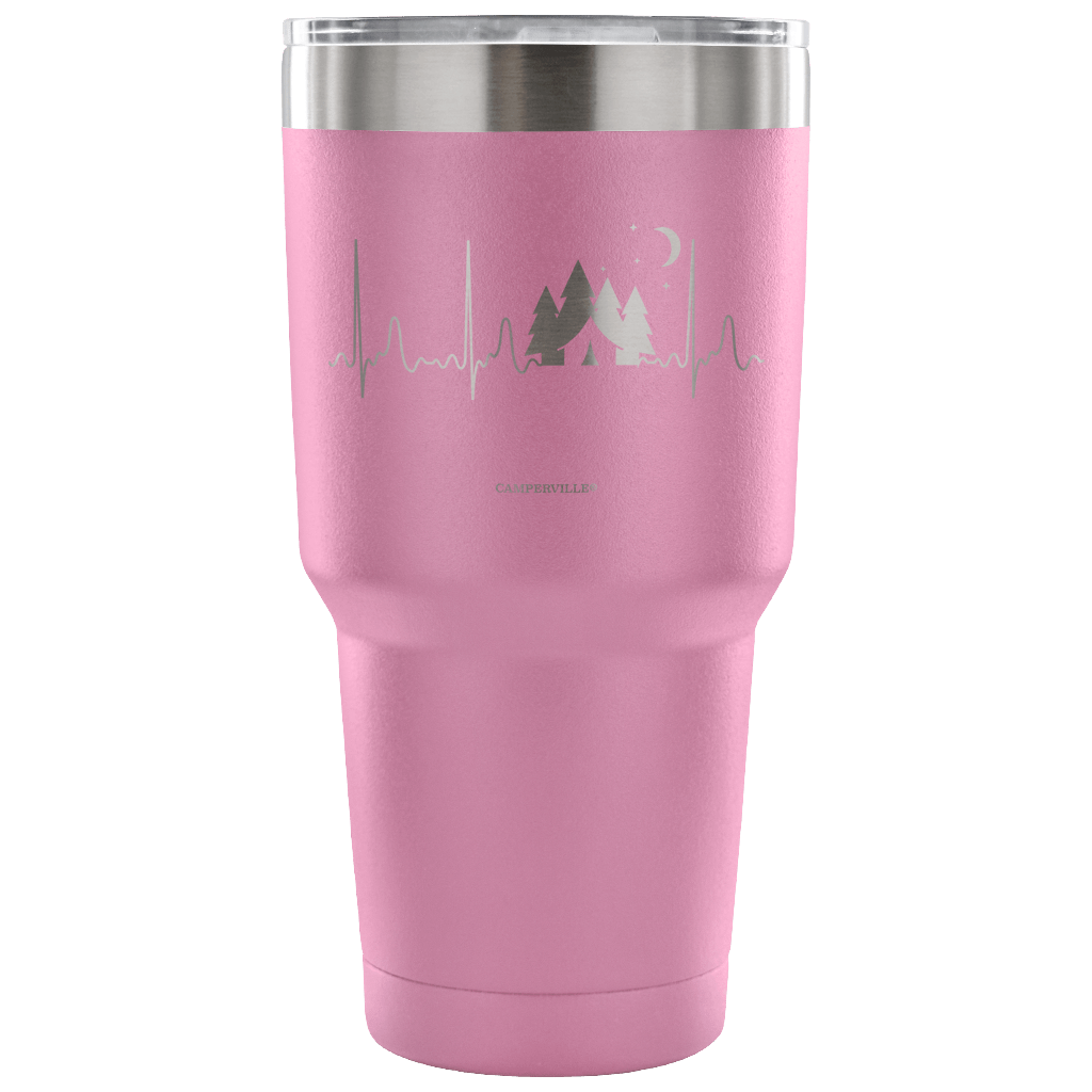 "Camping Tent EKG" - Stainless Steel Tumbler