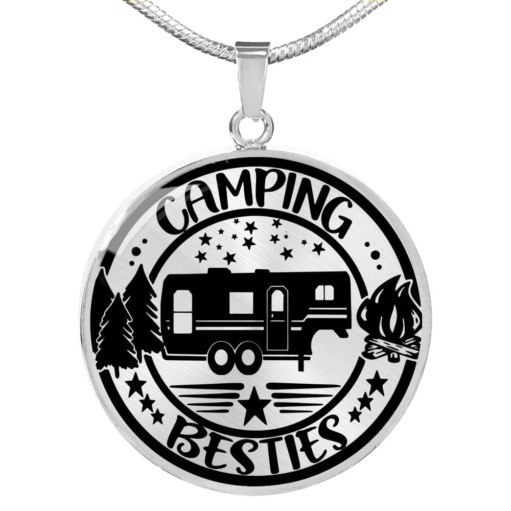 Adorable "Camping Besties" Necklace (Custom Engraving Available)
