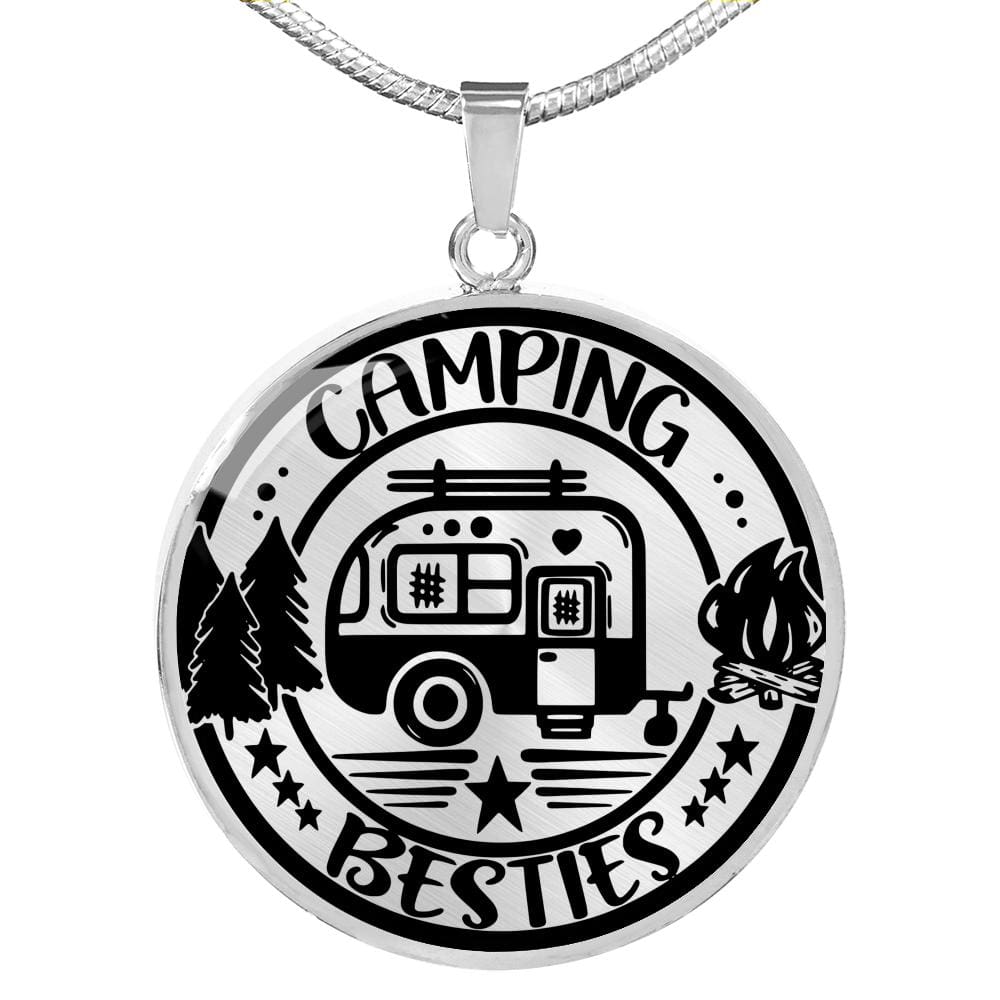 Adorable "Camping Besties" Necklace (Custom Engraving Available)