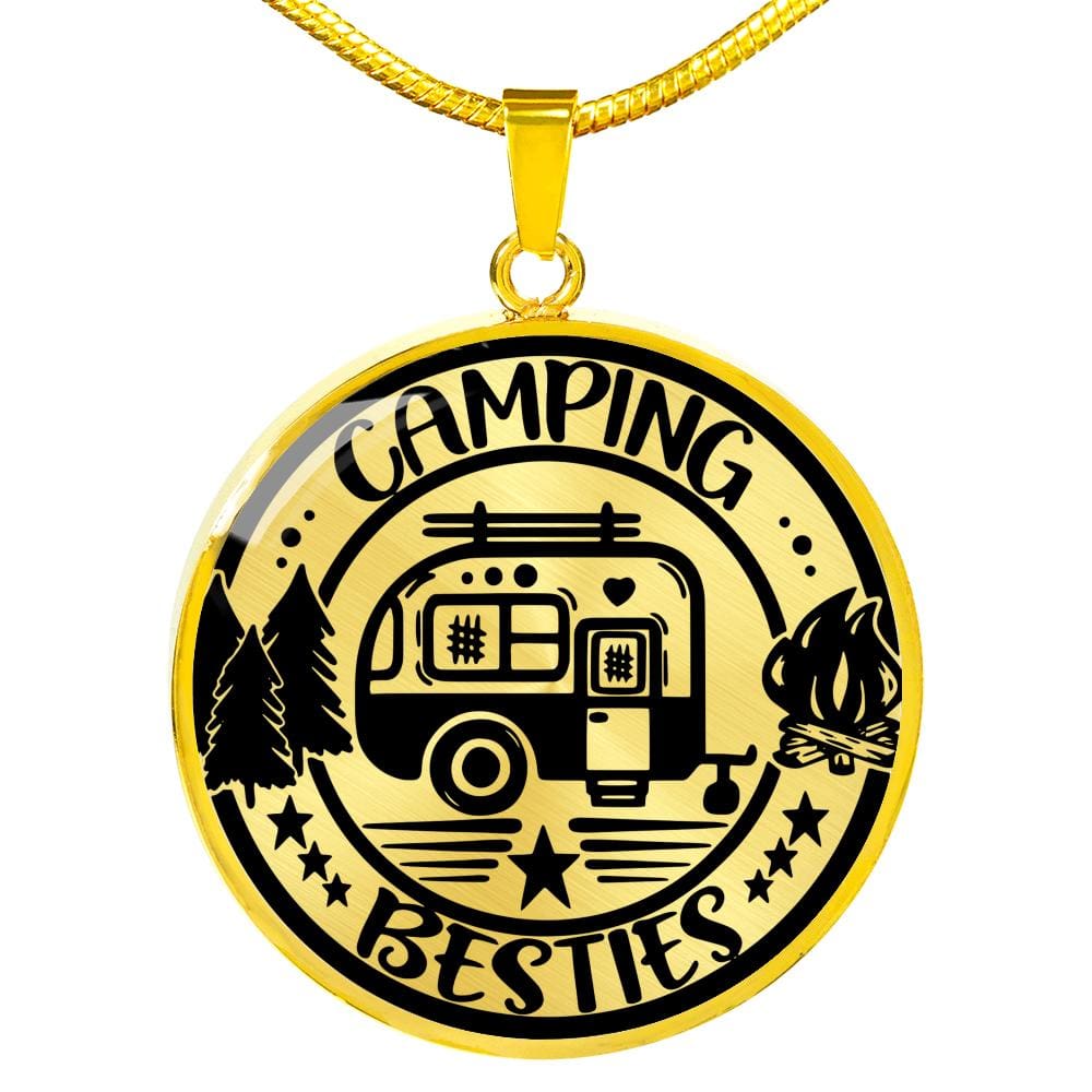 Adorable "Camping Besties" Necklace (Custom Engraving Available)