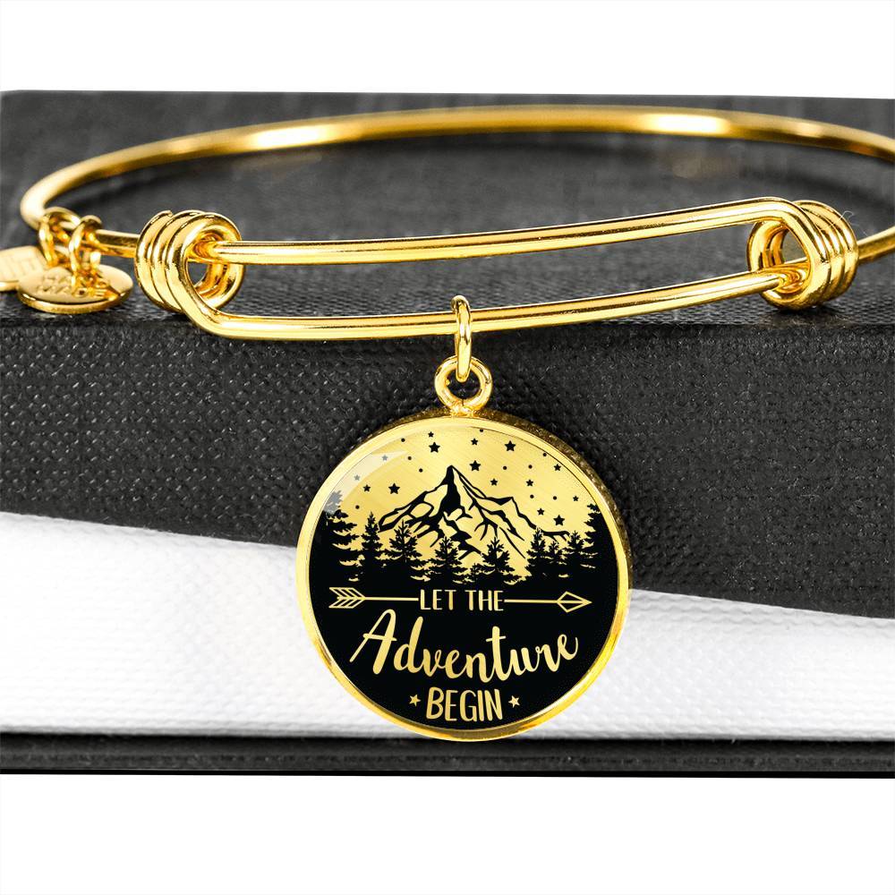 "Let The Adventure Begin" Bangle Bracelet