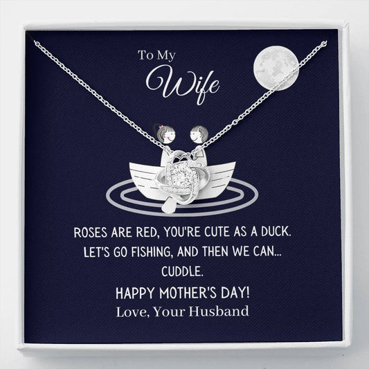 Funny "To My Wife - Let's Go Fishing" Mother's Day Necklace