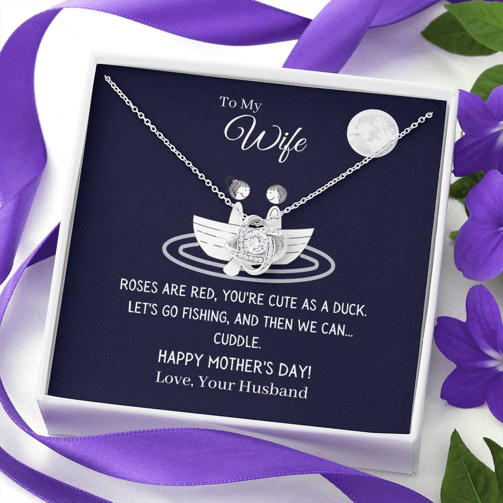 Funny "To My Wife - Let's Go Fishing" Mother's Day Necklace