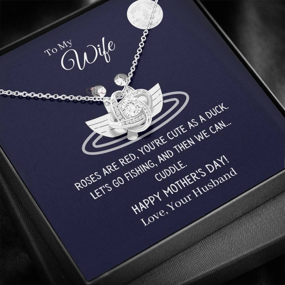 Funny "To My Wife - Let's Go Fishing" Mother's Day Necklace