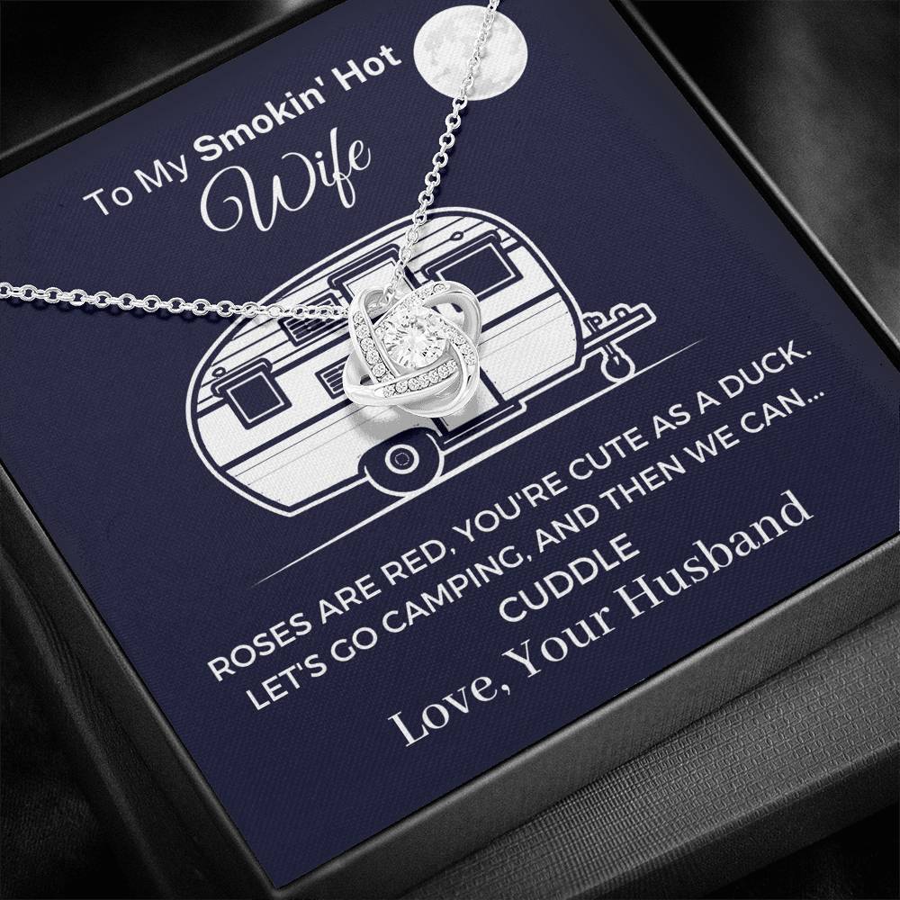 Funny "To My Smokin' Hot Wife - Let's Go Camping" Necklace