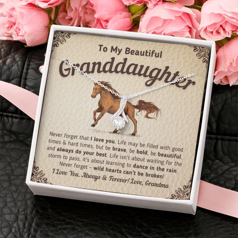 To My Beautiful Granddaughter - Wild Hearts Can't Be Broken Necklace