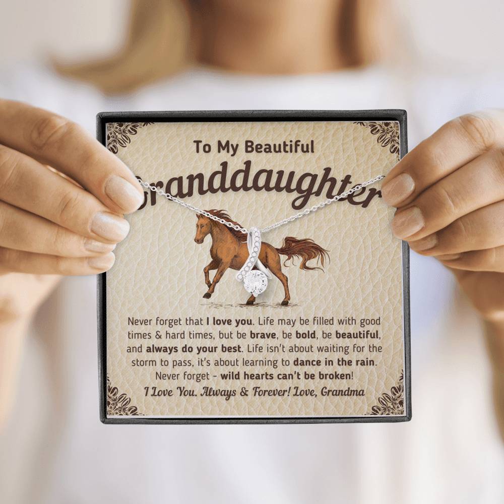 To My Beautiful Granddaughter - Wild Hearts Can't Be Broken Necklace