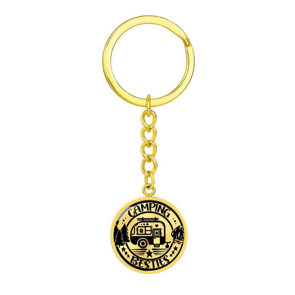 Adorable "Camping Besties" Keychain (Custom Engraving Available)