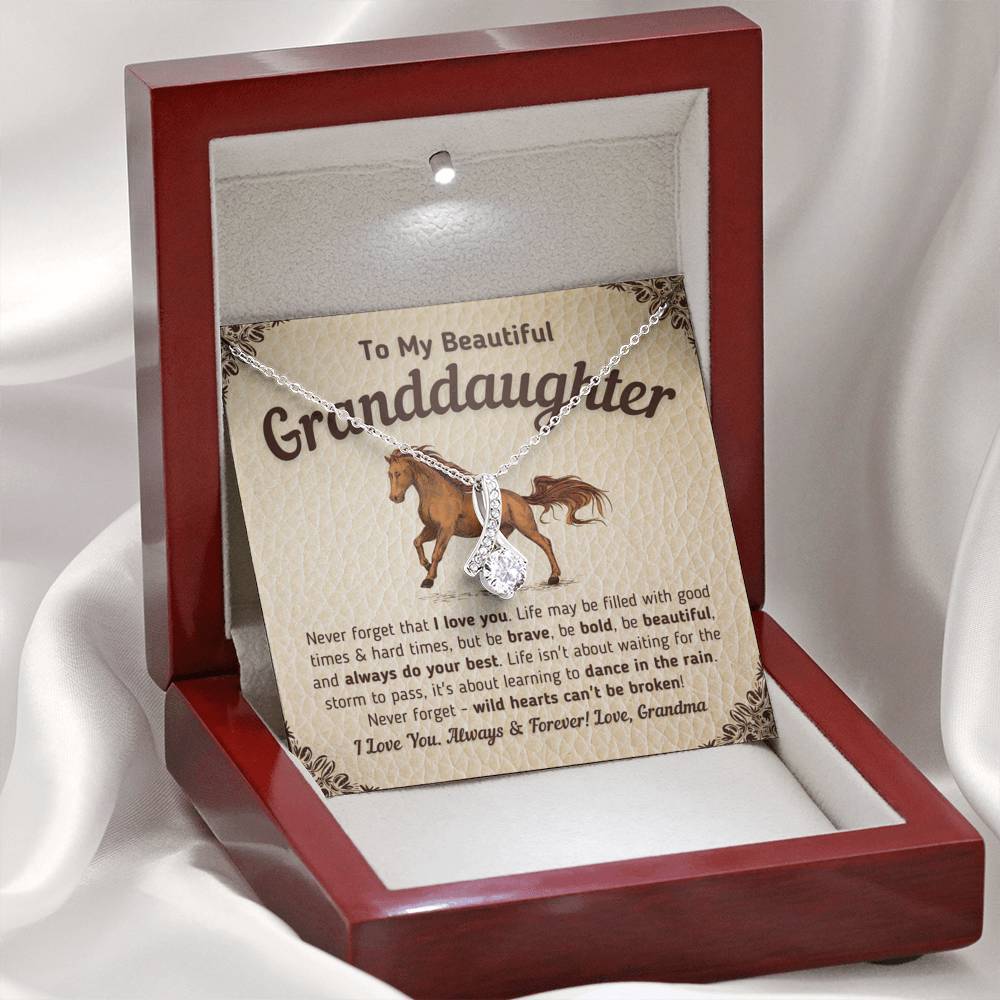 To My Beautiful Granddaughter - Wild Hearts Can't Be Broken Necklace