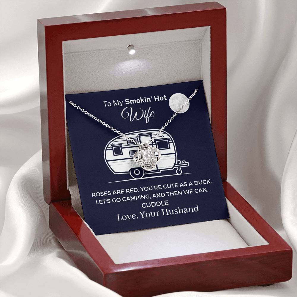 Funny "To My Smokin' Hot Wife - Let's Go Camping" Necklace