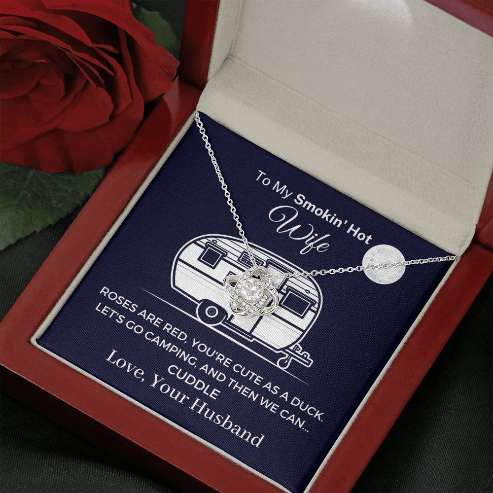 Funny "To My Smokin' Hot Wife - Let's Go Camping" Necklace
