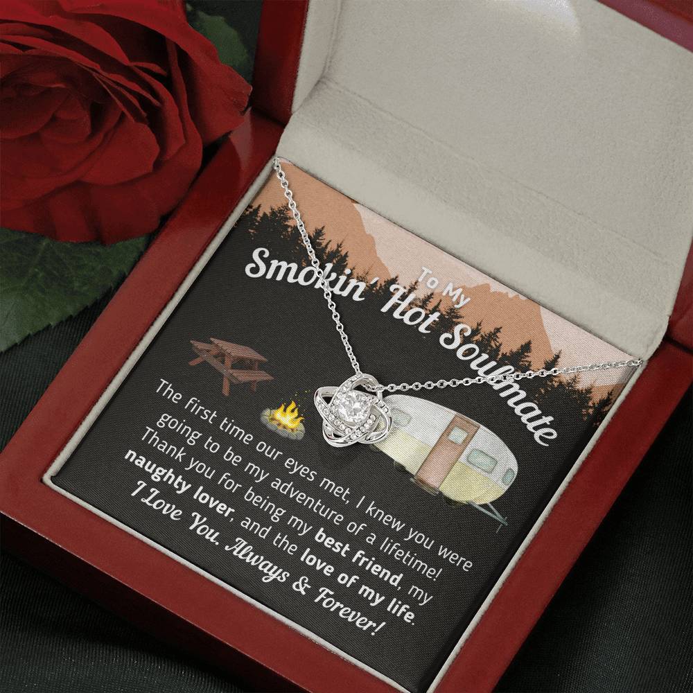 "To My Smokin' Hot Soulmate - The Love Of My Life" Knot Necklace (Camper Trailer Version)